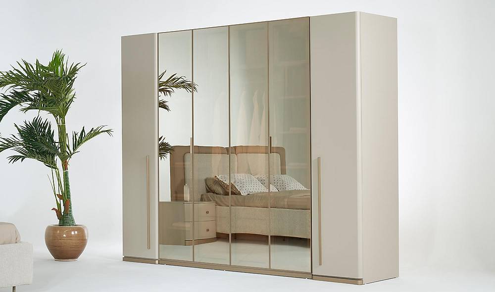 Bianco Wardrobe - 6 Door