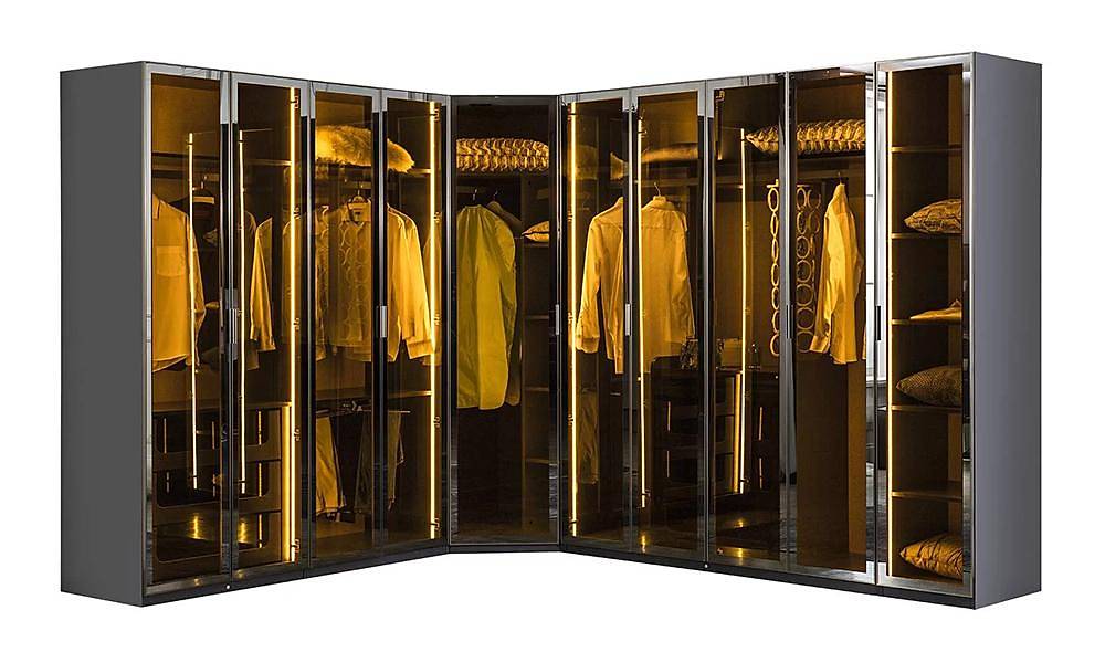 Suare Anthracite Corner Wardrobe