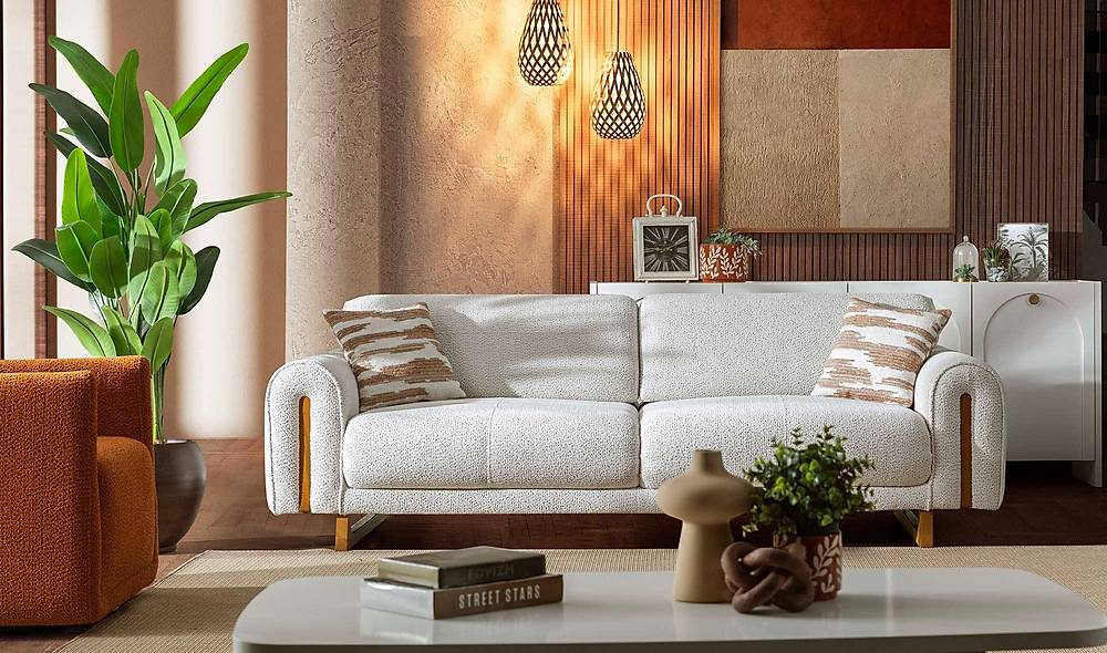 Lenora Sofa Set - White