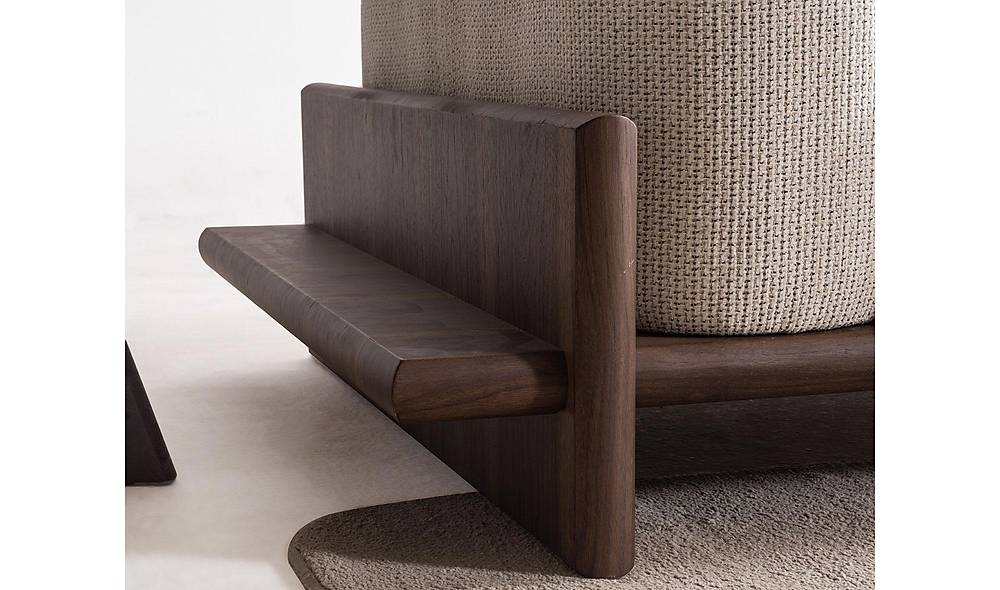 Alya Quad Sofa - Wooden Arm - Cream