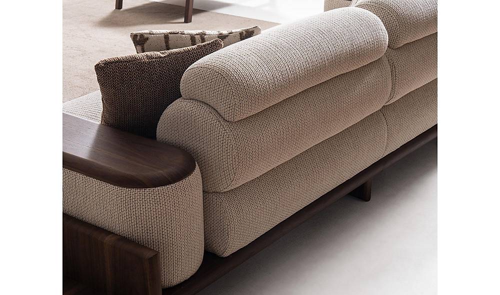 Alya Quad Sofa - Wooden Arm - Cream