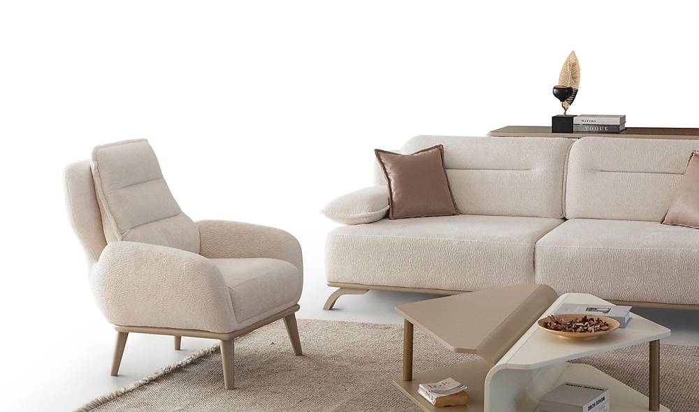 Naples Sofa Set - Wooden Leg