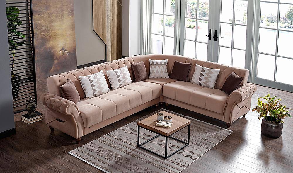 Karia Corner Set with Metal Design