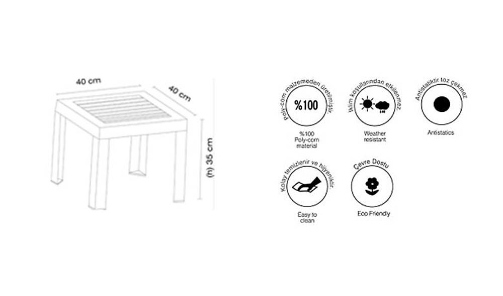 Suda Plastic Coffee Table 2 Piece