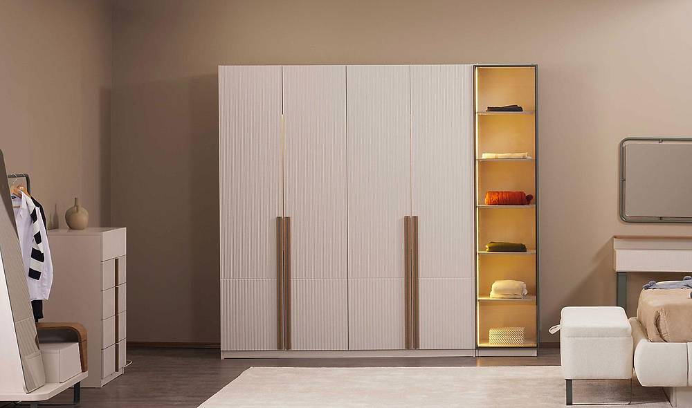 Fox Bedroom with Base - Corner Wardrobe