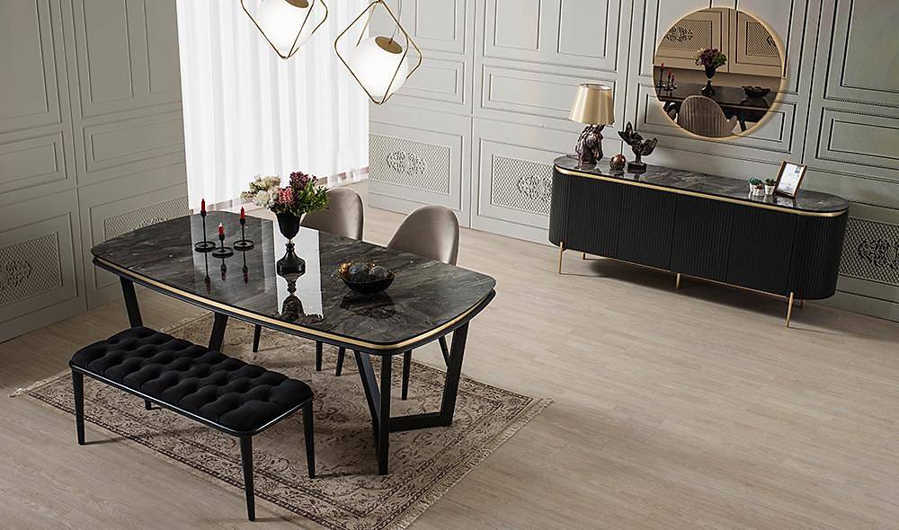 Mood Black Gold Dining Room