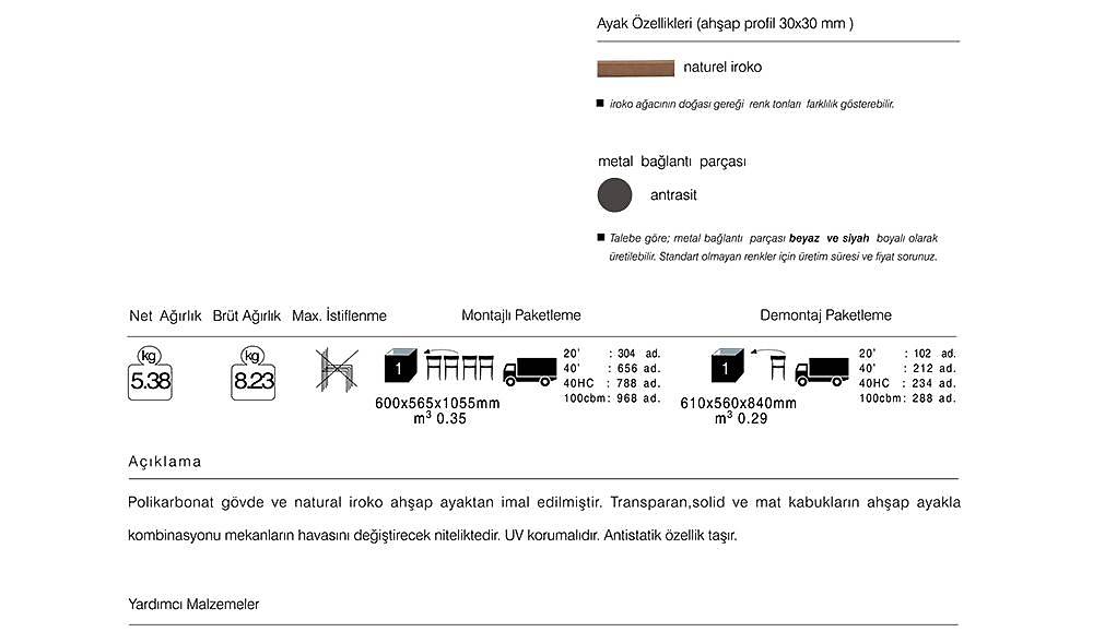 Opal Wox I Iroko Wood Chair 2 Piece