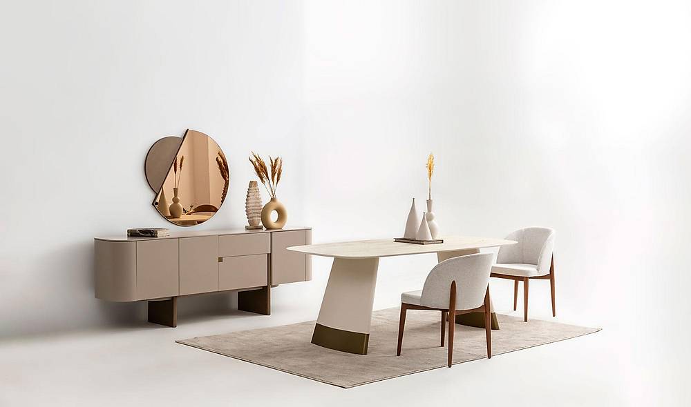 Penora Dining Room - Beige - Gold