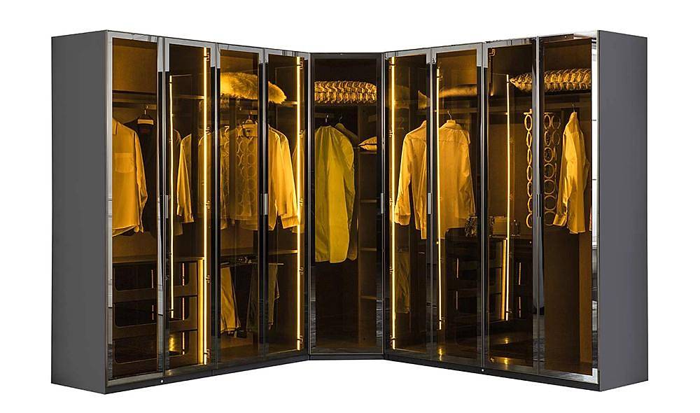 Suare Anthracite Corner Wardrobe