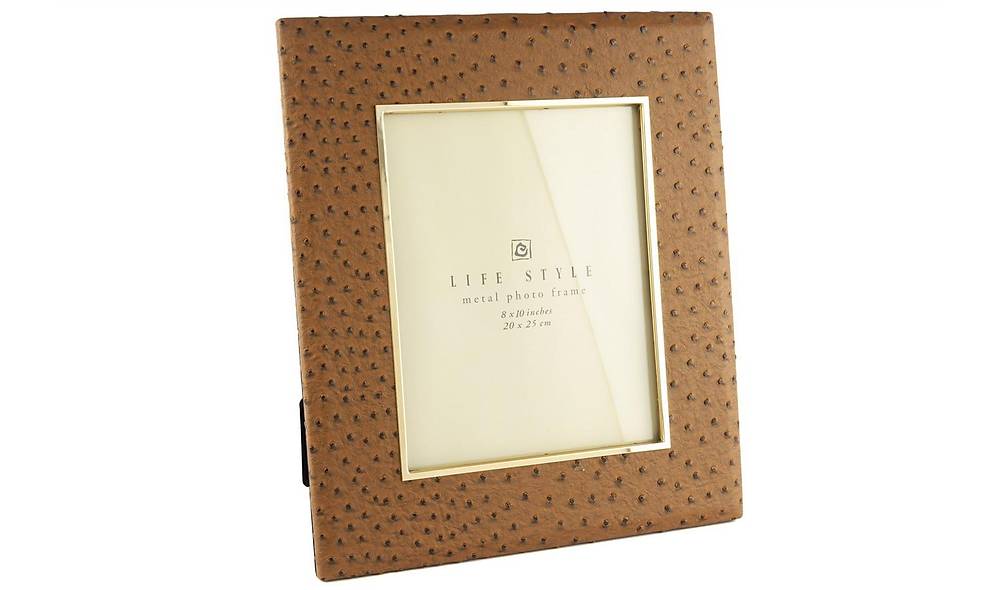 Cinnamon Silver Leather Frame 20x25 cm