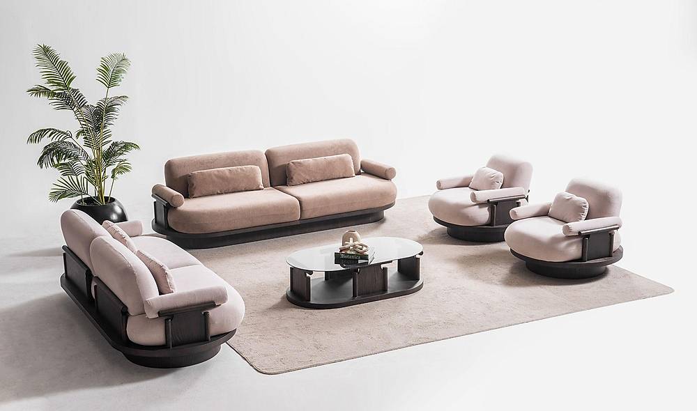 Bitez Sofa Set - Dark Walnut
