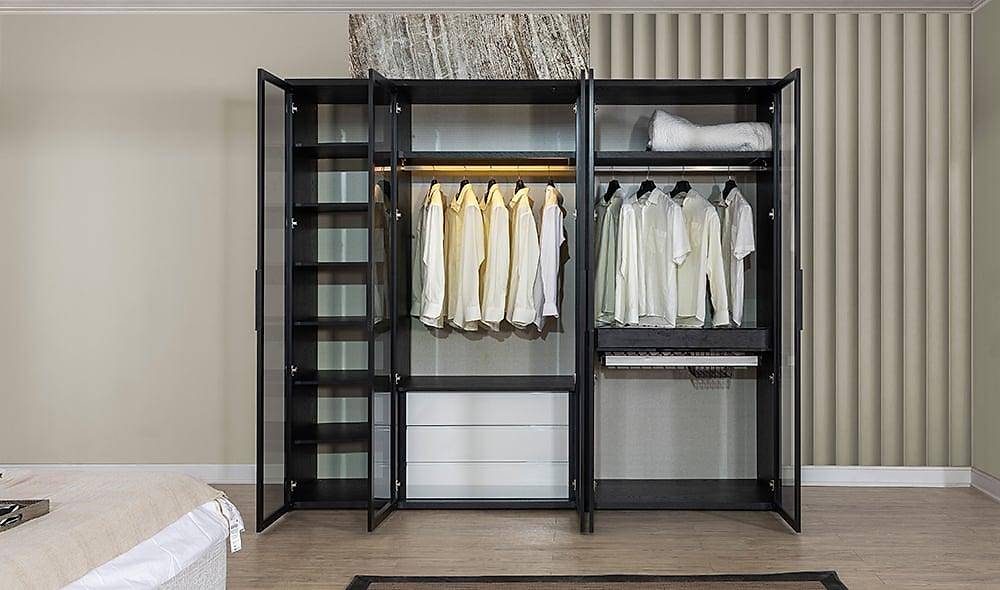 Elika Bedroom with Base - Corner Wardrobe