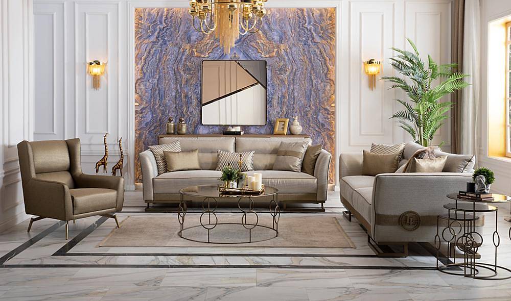 Visage Living Room Set Gray