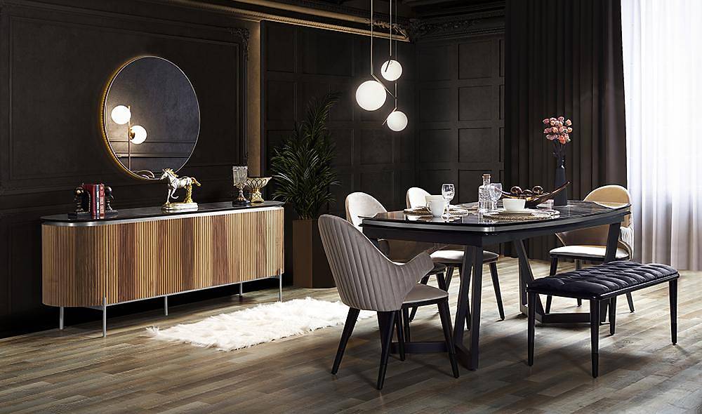 Mood Walnut Silver Dining Room