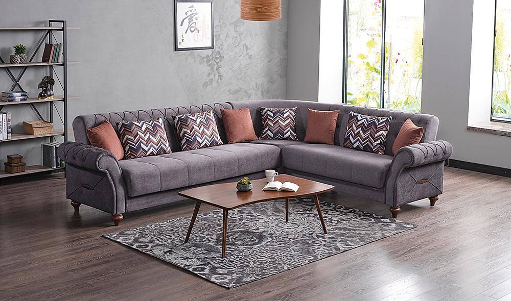 Karia Corner Set with Metal Design