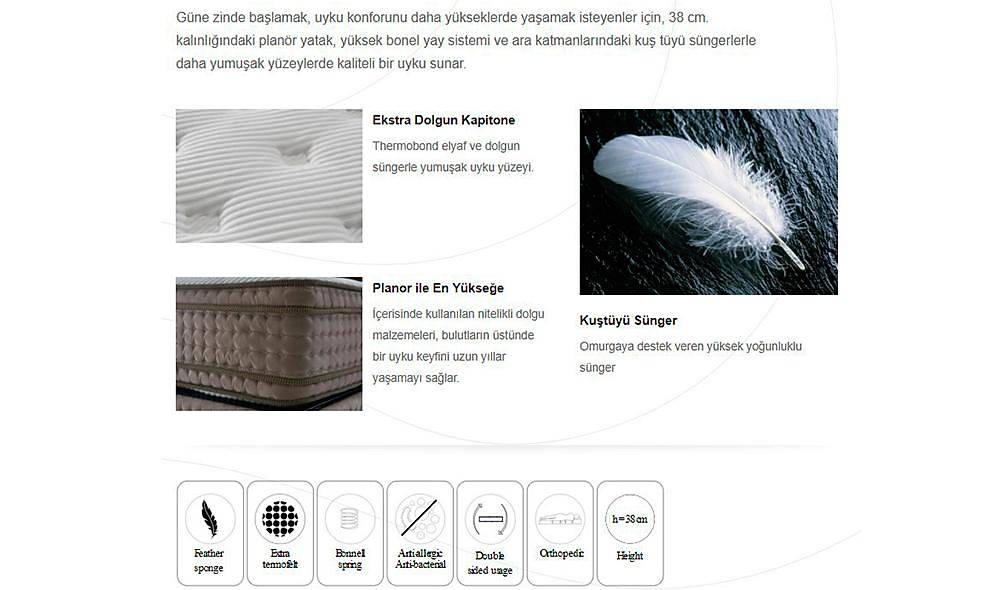 Planor Tommy Bedding Set Base + Headboard + Mattress