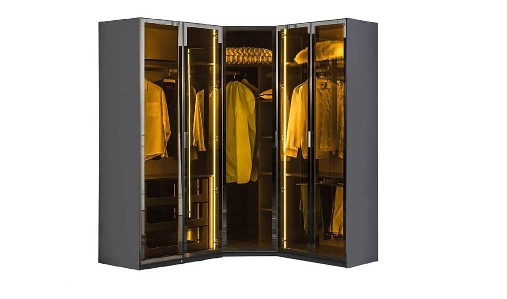 Suare Anthracite 5 Door Wardrobe