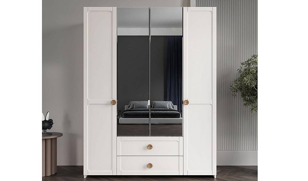 Poyraz Wardrobe - 4 Door