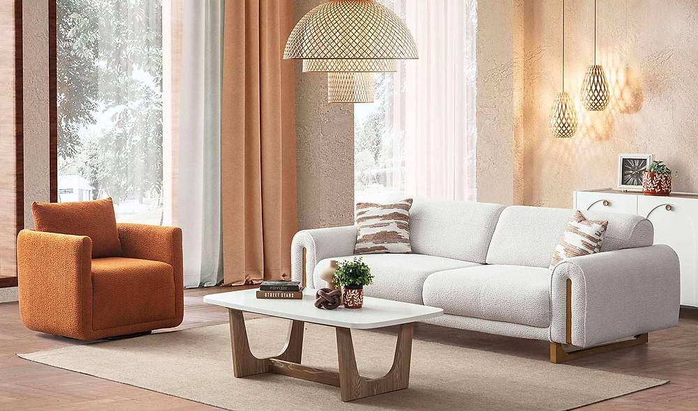 Lenora Sofa Set - White