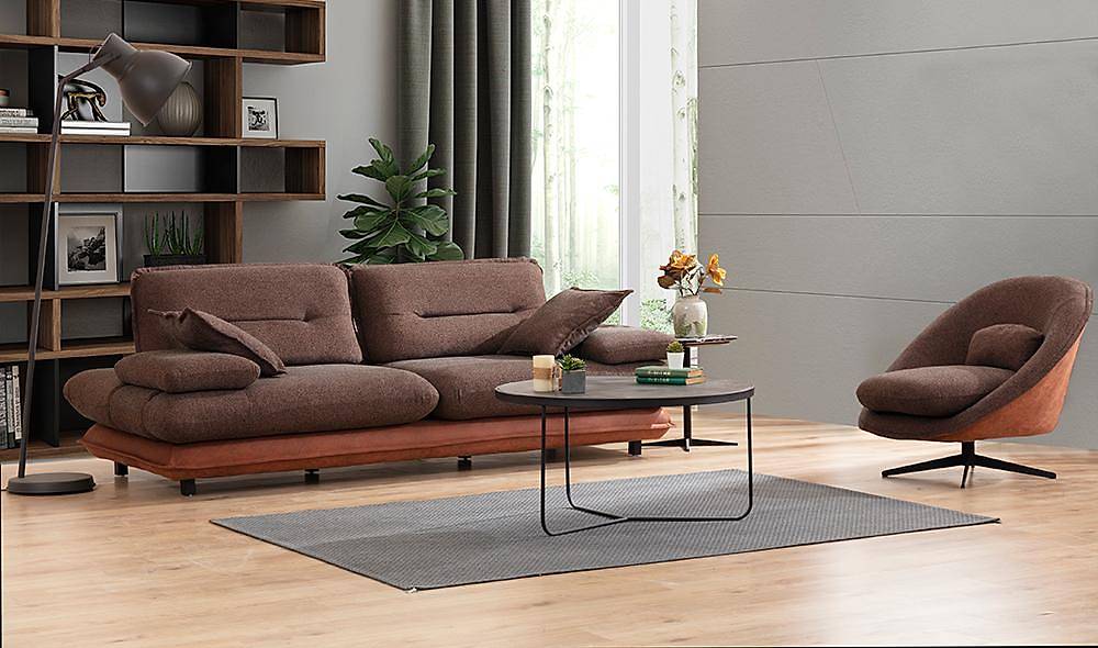 Modena Sofa Set - Brown Cinnamon