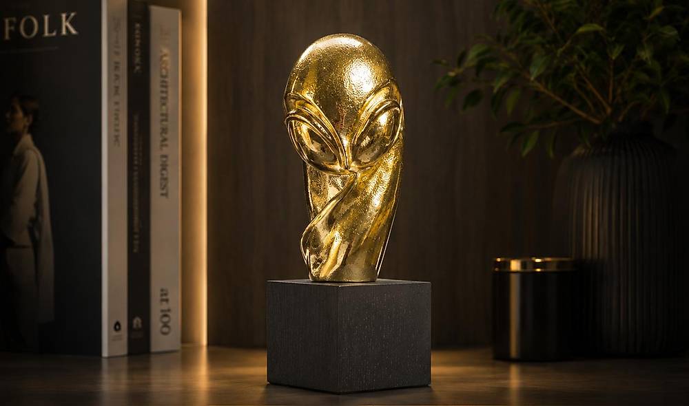 Gold Brancusi Object With Base