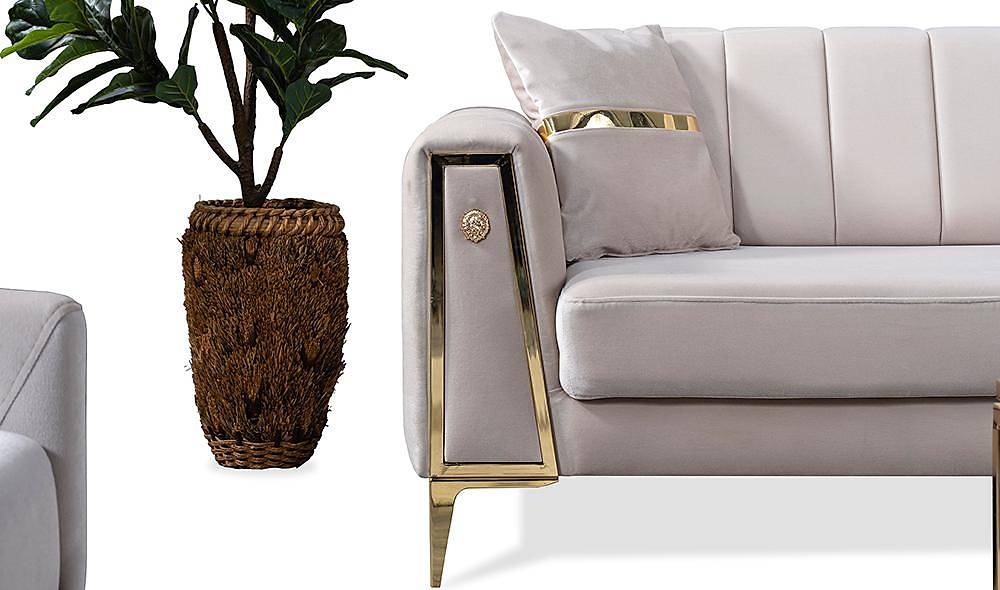 Alanis Gold Sofa Set