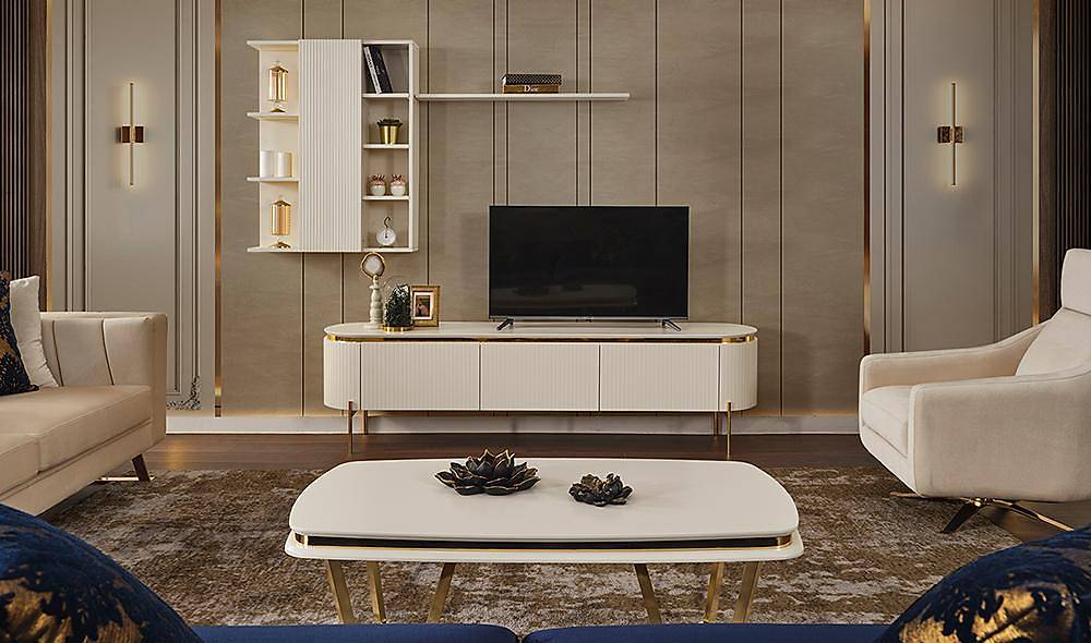 Mood Ecru Gold Tv Unit