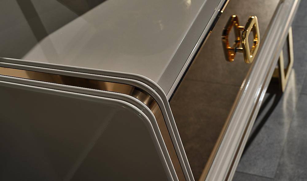 Tiana Tv Unit - Gold - Fireplace