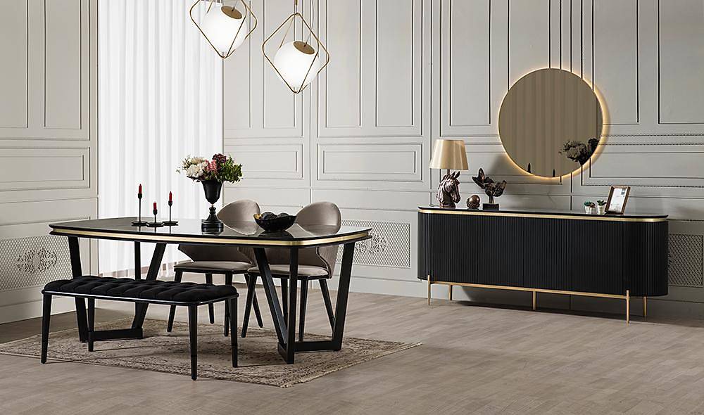 Mood Black Gold Dining Room