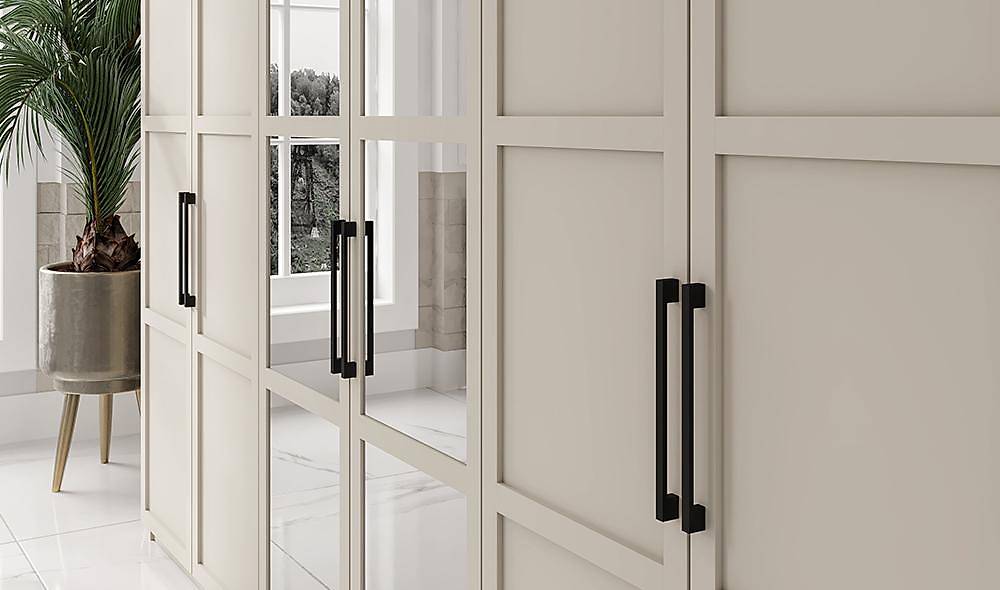 Liya 6 Door Wardrobe - Beige