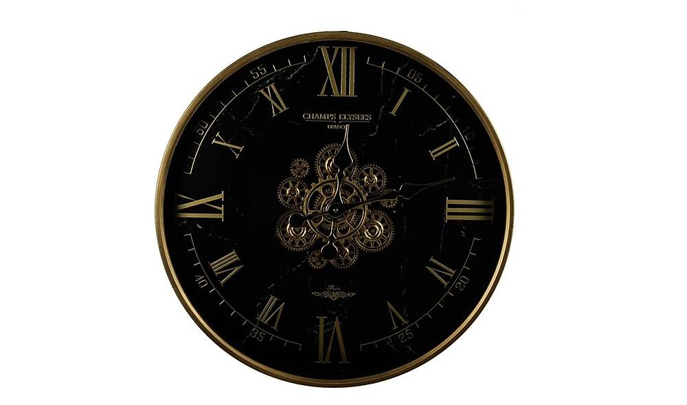 Bronze Black Round Wall Clock 60x8 cm