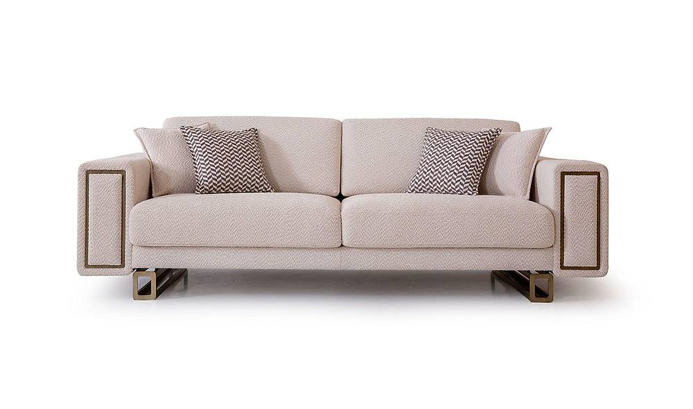 Tiana Sofa - Tumbled Gold - Ecru
