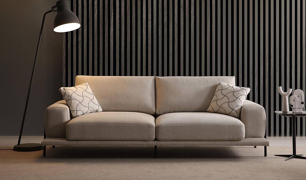 Merina Triple Sofa - Black