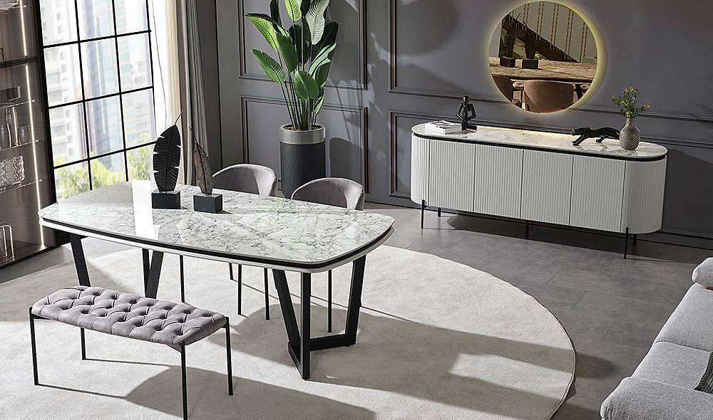 Mood Gray - Marble Dining Room