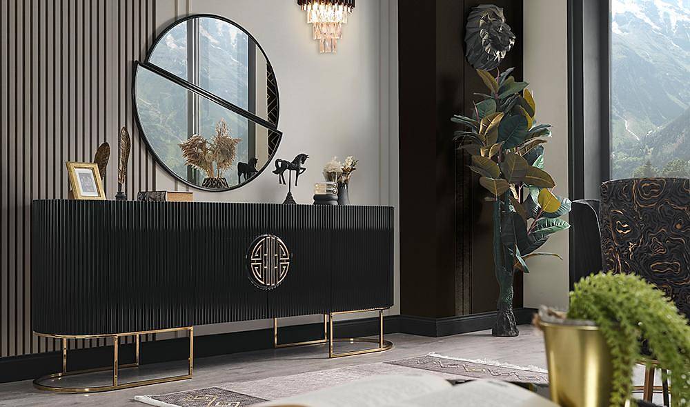 Crown Dining Room - Black - Gold