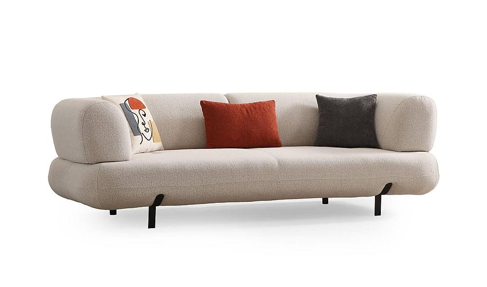 Brown Sofa Set - Bed - Metal Leg