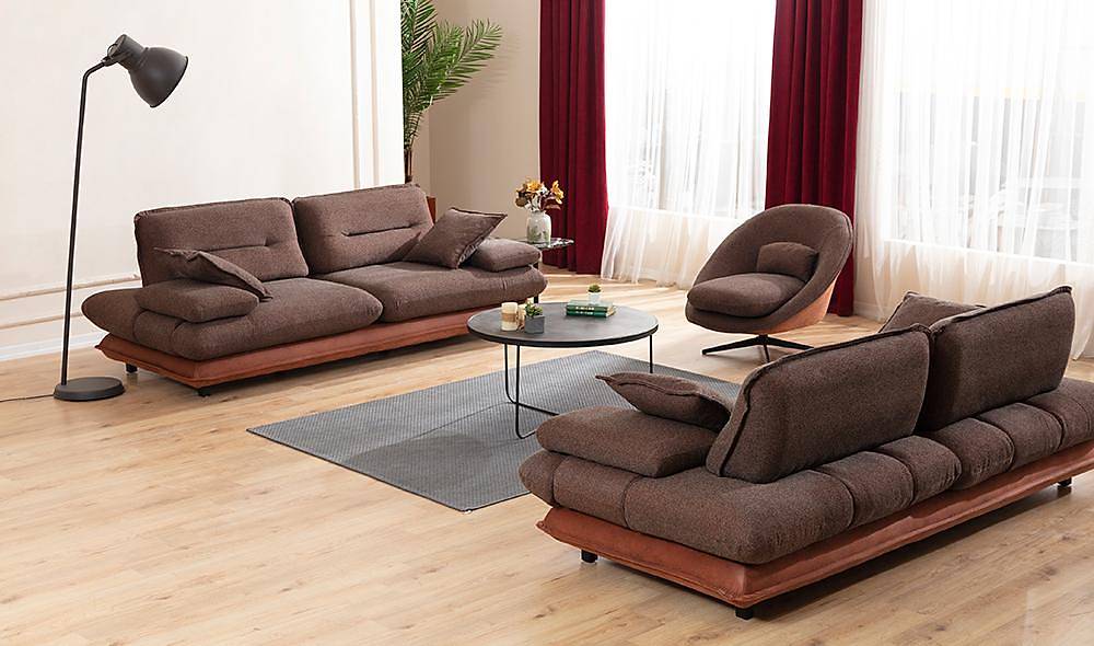 Modena Sofa Set - Brown Cinnamon