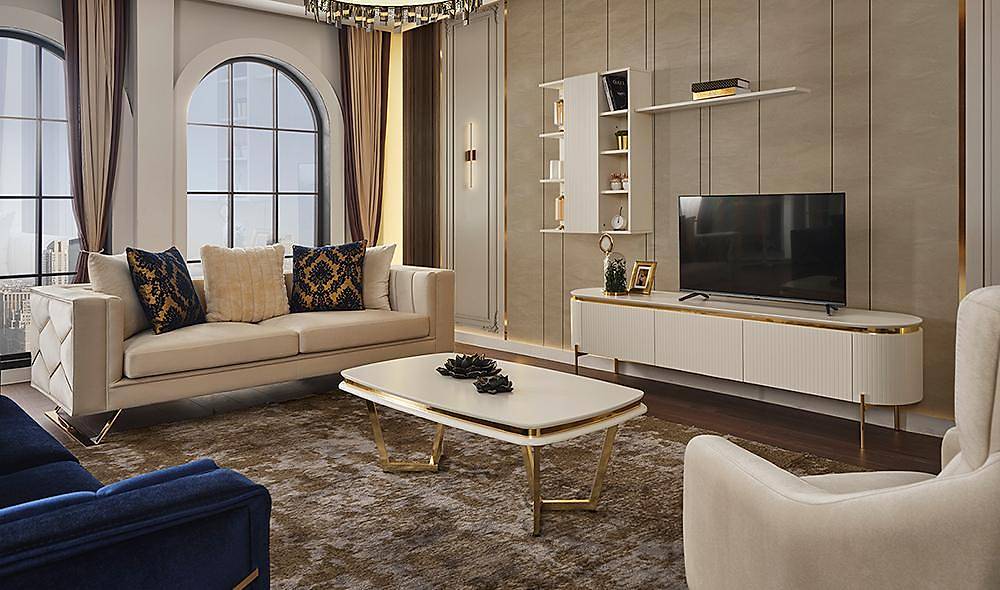 Mood Ecru Gold Tv Unit