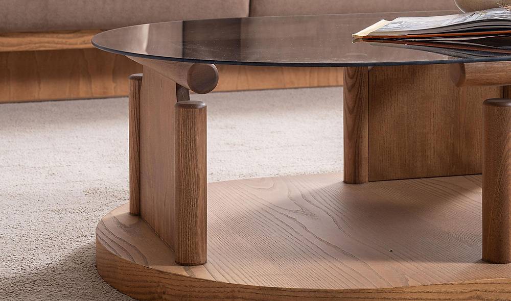 Bitez Coffee Table - Ellipse - Oak