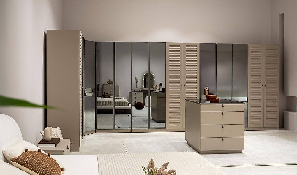 Latte Wardrobe - Corner Wardrobe