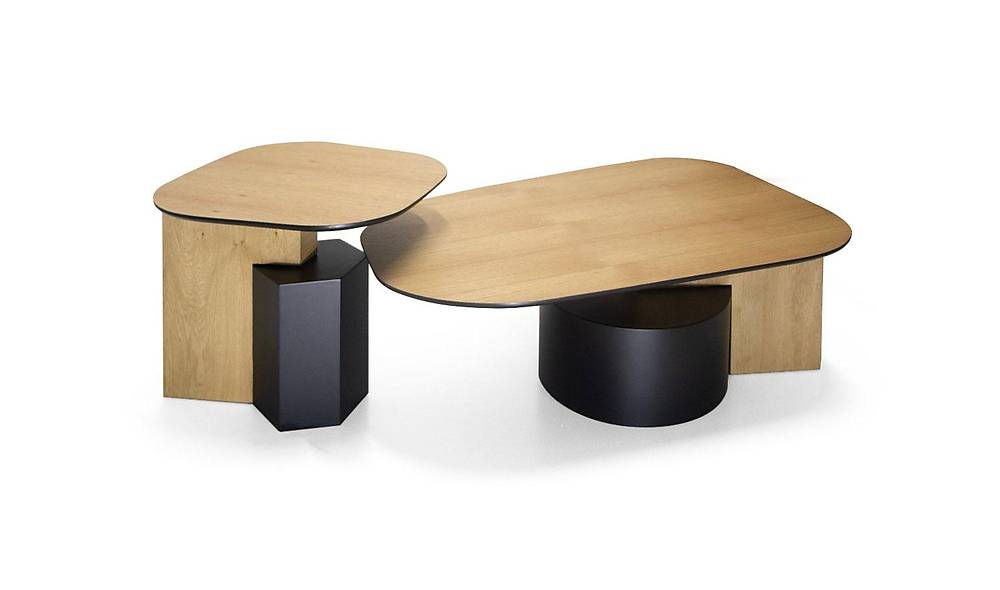 Carpet Coffee Table Set - Oak