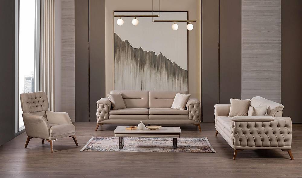 Vitalis Sofa Set - Cream
