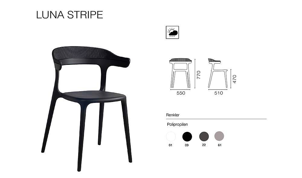 Luna Stripe Chair 2 Piece