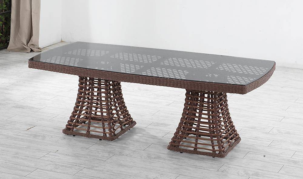 Domino Garden Table Set - Brown Smoked