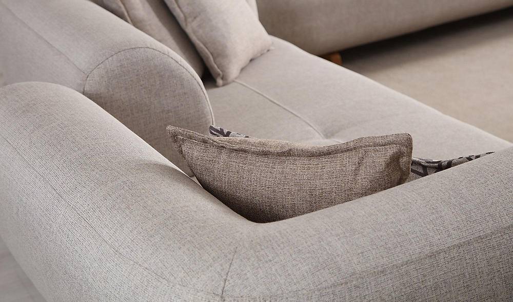 Brown Sofa - Bed - Wooden Leg