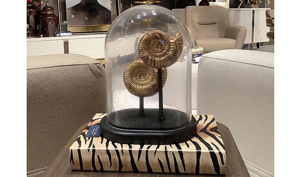 Oval Glass Bell Double Gold Object
