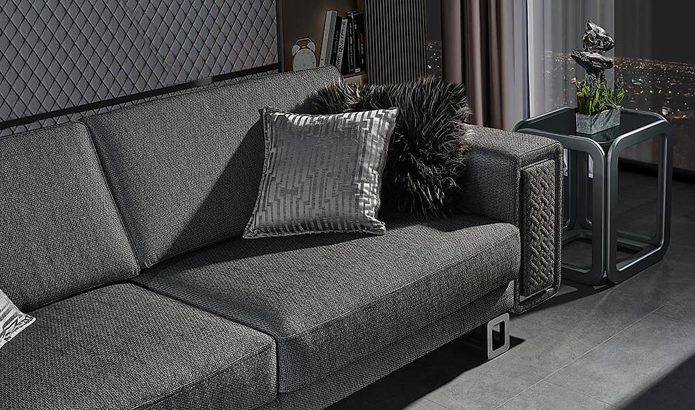 Tiana Sofa - Silver - Anthracite