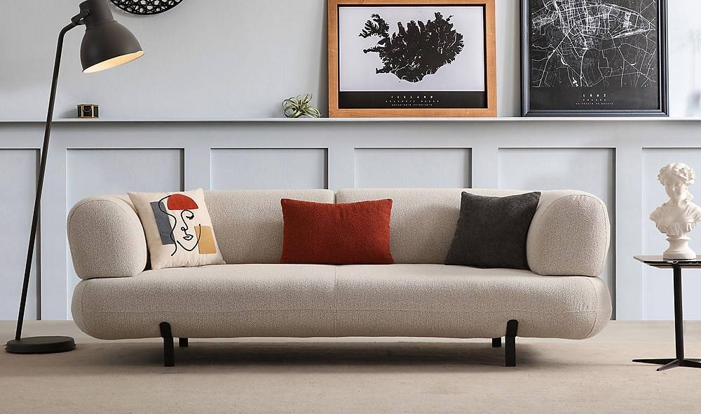Brown Sofa Set - Bed - Metal Leg