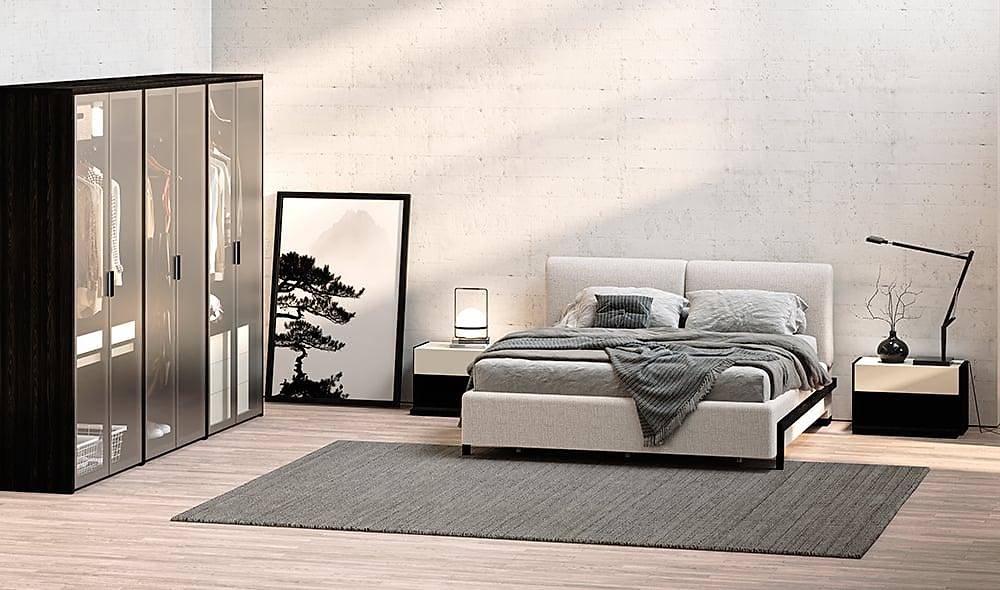 Elika Bedroom with Base - Corner Wardrobe