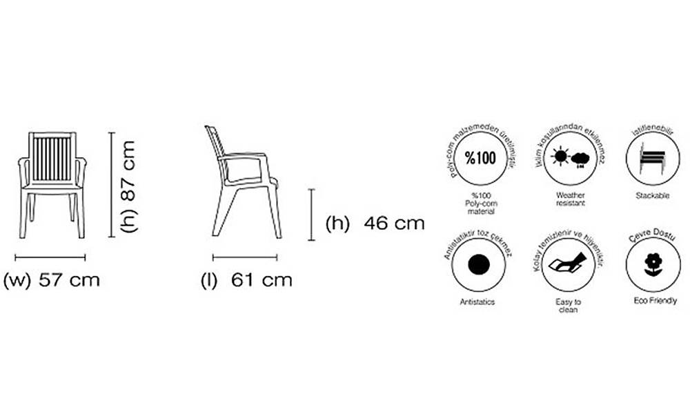 Alize Plastic Chair 4 Piece